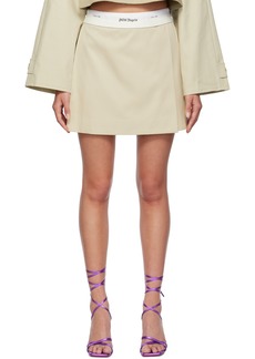 Palm Angels Beige Reversed Waistband Miniskirt