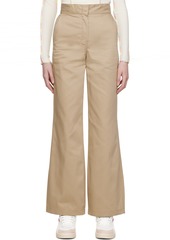 Palm Angels Beige Reversed Waistband Trousers