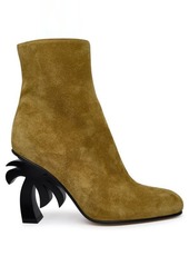 PALM ANGELS Beige suede ankle boots