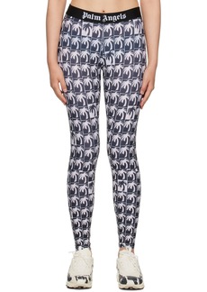 Palm Angels Black & White Printed Leggings