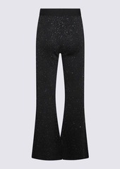 PALM ANGELS BLACK AND WHITE VISCOSE BLEND TROUSERS