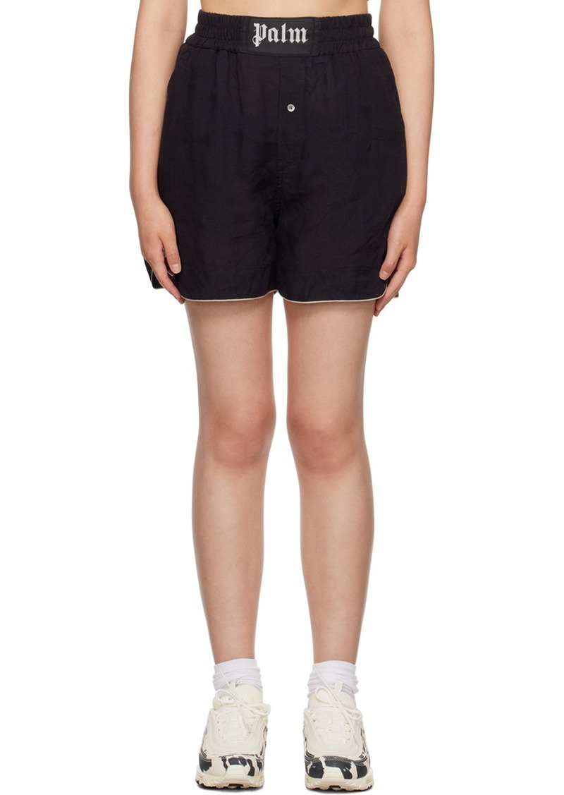 Palm Angels Black Button Shorts