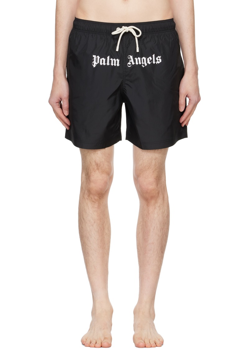 Palm Angels Black Classic Logo Swim Shorts