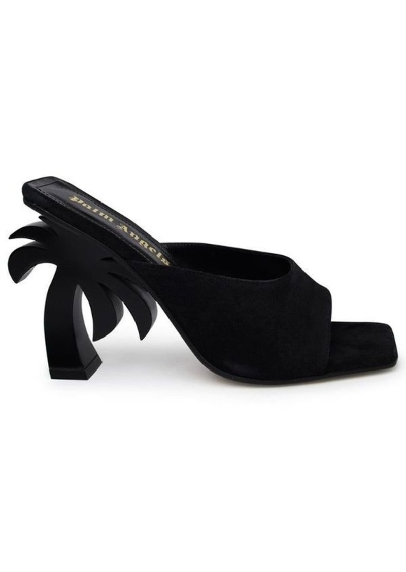 PALM ANGELS Black leather slippers