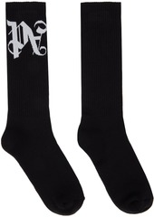 Palm Angels Black Monogram Socks