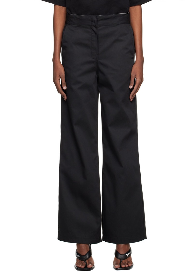 Palm Angels Black Reversed Waistband Trousers