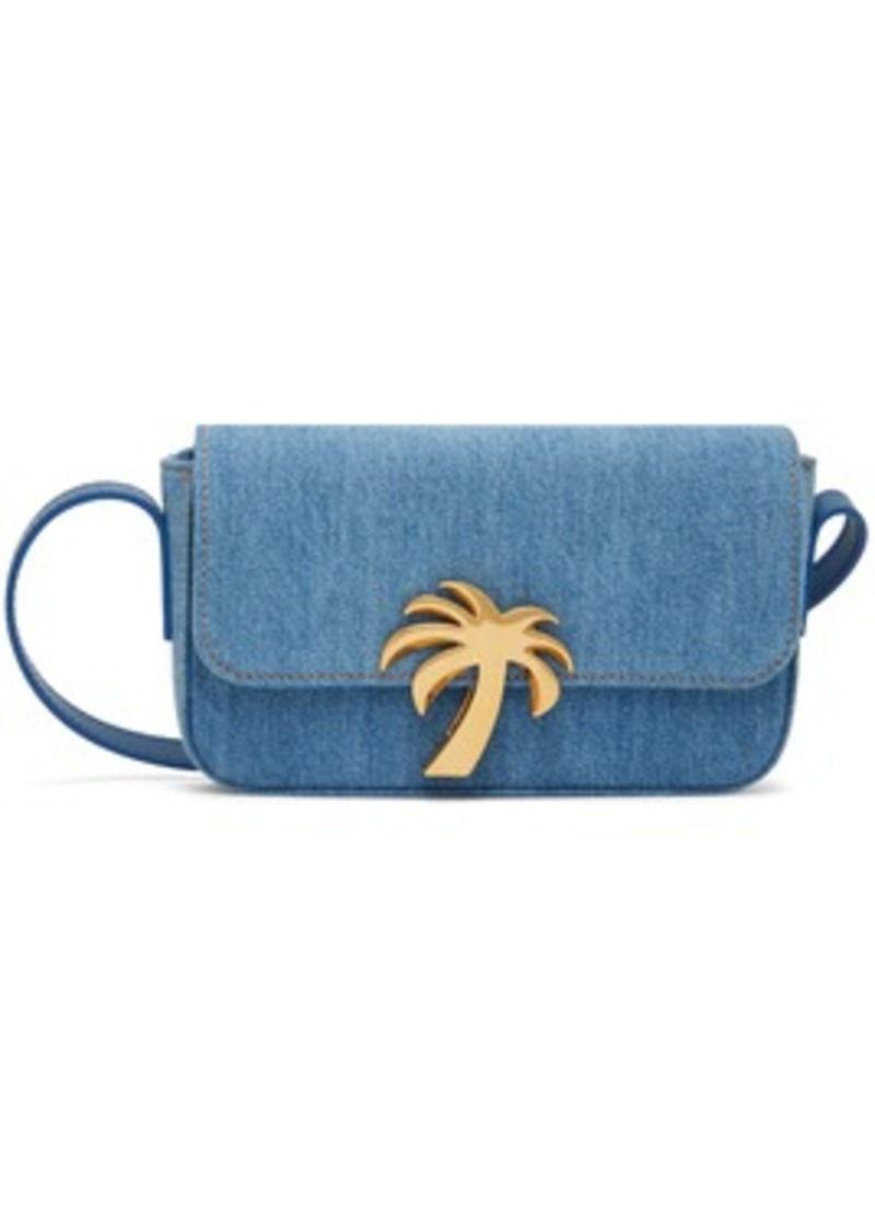 Palm Angels Blue Palm Bridge Denim Bag