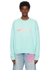 Palm Angels Blue Shark Sweatshirt