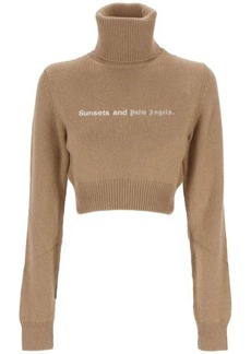 PALM ANGELS Cropped high neck sweater