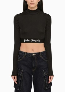 Palm Angels Cropped navy turtleneck