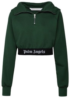 PALM ANGELS CROPPED SWEATSHIRT WITH HOOD