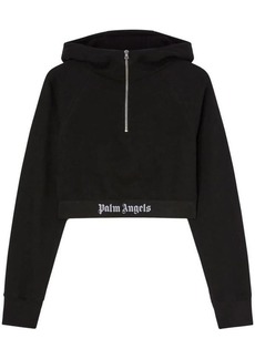 PALM ANGELS CROPPED SWEATSHIRT WITH PRINT
