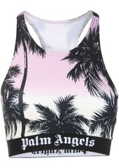 PALM ANGELS CROPPED TOP WITH PALM MOTIF