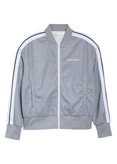 Palm Angels Embroidered Logo Glitter Track Jacket in Grey Black at Nordstrom