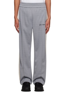Palm Angels Gray Embroidered Sweatpants
