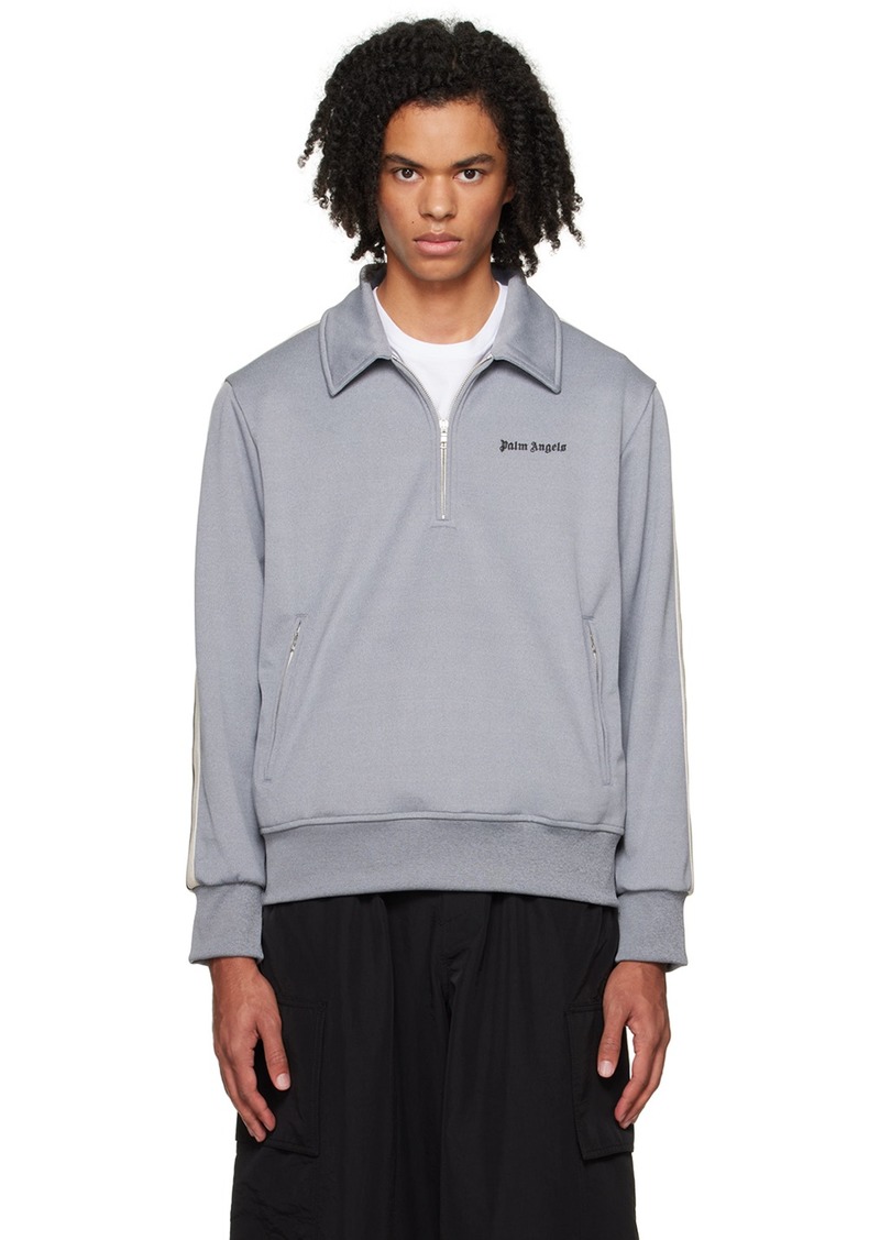 Palm Angels Gray Spread Collar Track Jacket