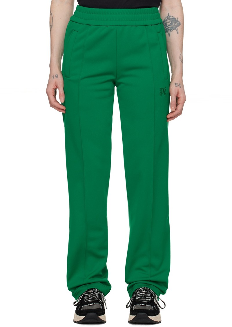 Palm Angels Green Monogram Track Pants