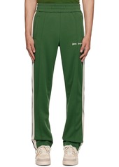 Palm Angels Green Striped Track Pants