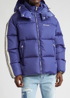 Palm Angels Down Puffer Track Jacket with Removable Hood