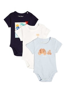 Palm Angels Kids Baby set of 3 printed cotton bodysuits