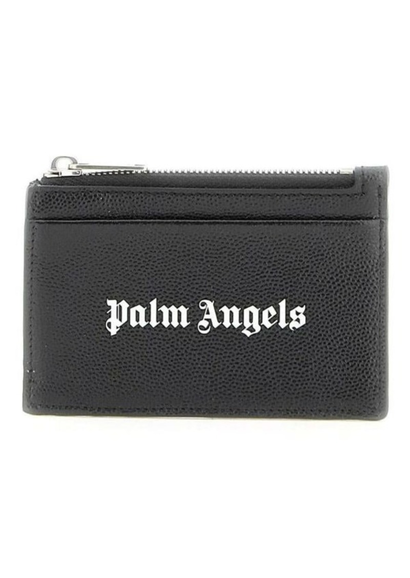Palm angels leather cardholder with logo