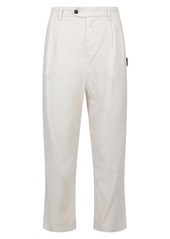 Palm Angels Linen & Cotton Blend Chinos in White Black at Nordstrom Rack