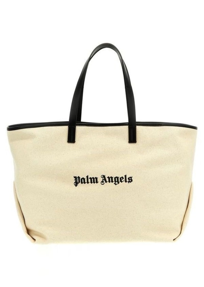 PALM ANGELS Logo embroidery shopping bag
