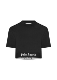 PALM ANGELS Logo Tape Cropped T-Shirt