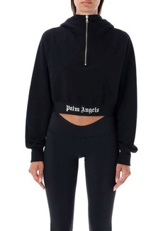 PALM ANGELS Logo tape zipped hoodie