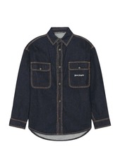 Palm Angels Logo Wash Denim Shirt