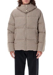 PALM ANGELS Micro check hooded puffer
