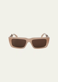 Palm Angels Milford Brown Acetate & Metal Rectangle Sunglasses