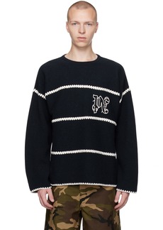 Palm Angels Navy Monogram Sweater