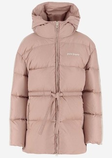 PALM ANGELS NYLON DOWN JACKET WITH LOGO