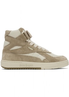 Palm Angels Off-White & Beige University High Top Sneakers