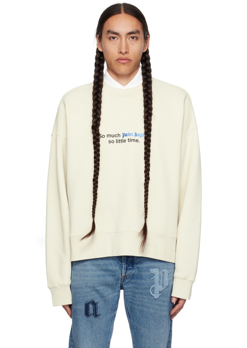 Palm Angels Off-White Bonded Sweatshirt