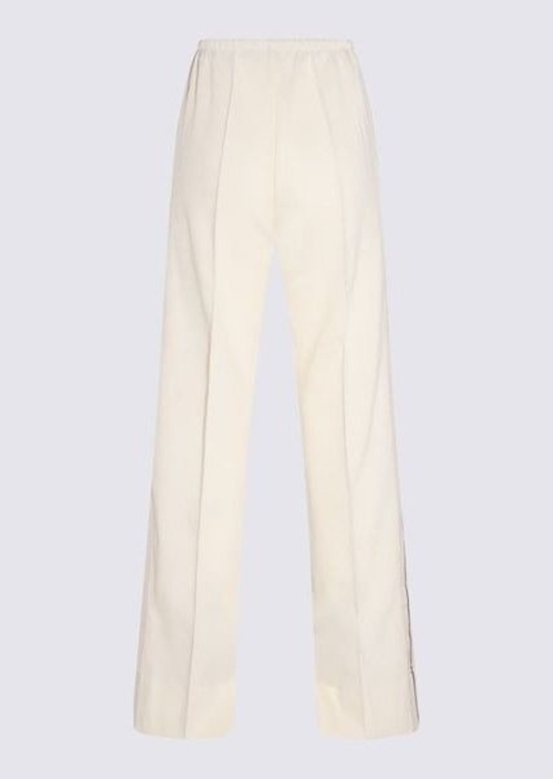 PALM ANGELS OFF-WHITE COTTON BLEND TRACK PANTS