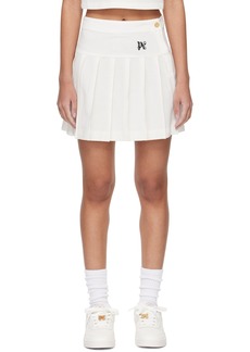 Palm Angels Off-White Pleated Miniskirt