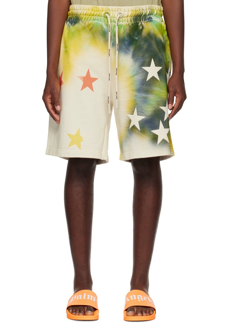 Palm Angels Off-White Sprayed Stars Shorts