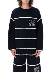 PALM ANGELS PA monogram stripe sweater