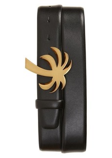 Palm Angels Palm Buckle Leather Belt