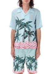 PALM ANGELS Palm raw bowling shirt