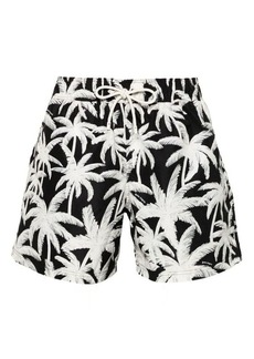 PALM ANGELS palm tree-print swim shorts