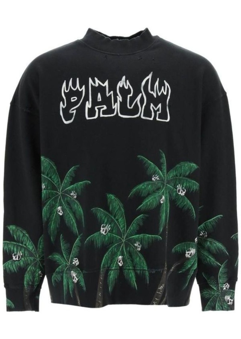 Palm angels 'palms&skull' distressed sweatshirt