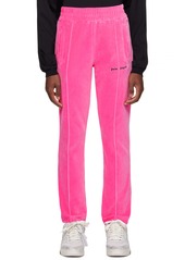 Palm Angels Pink Embroidered Sweatpants