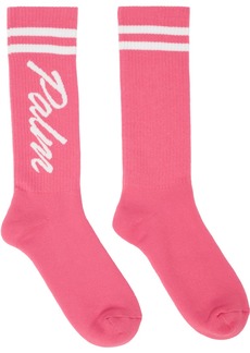 Palm Angels Pink Striped Socks
