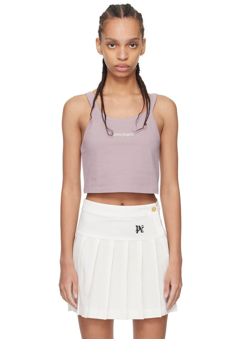Palm Angels Purple Embroidered Tank Top