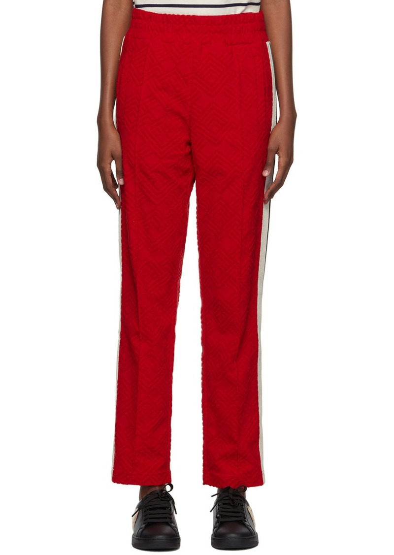 Palm Angels Red Terry Track Lounge Pants
