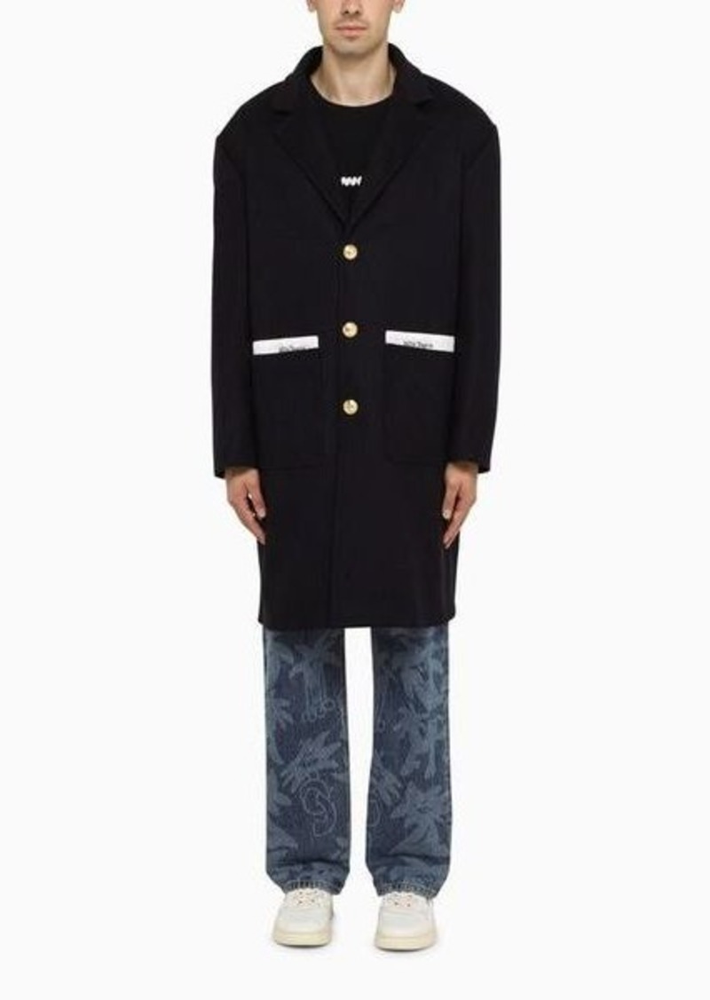 Palm Angels Single-breasted navy coat