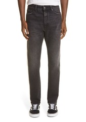 Palm Angels Slim Fit Track Jeans in Black White at Nordstrom